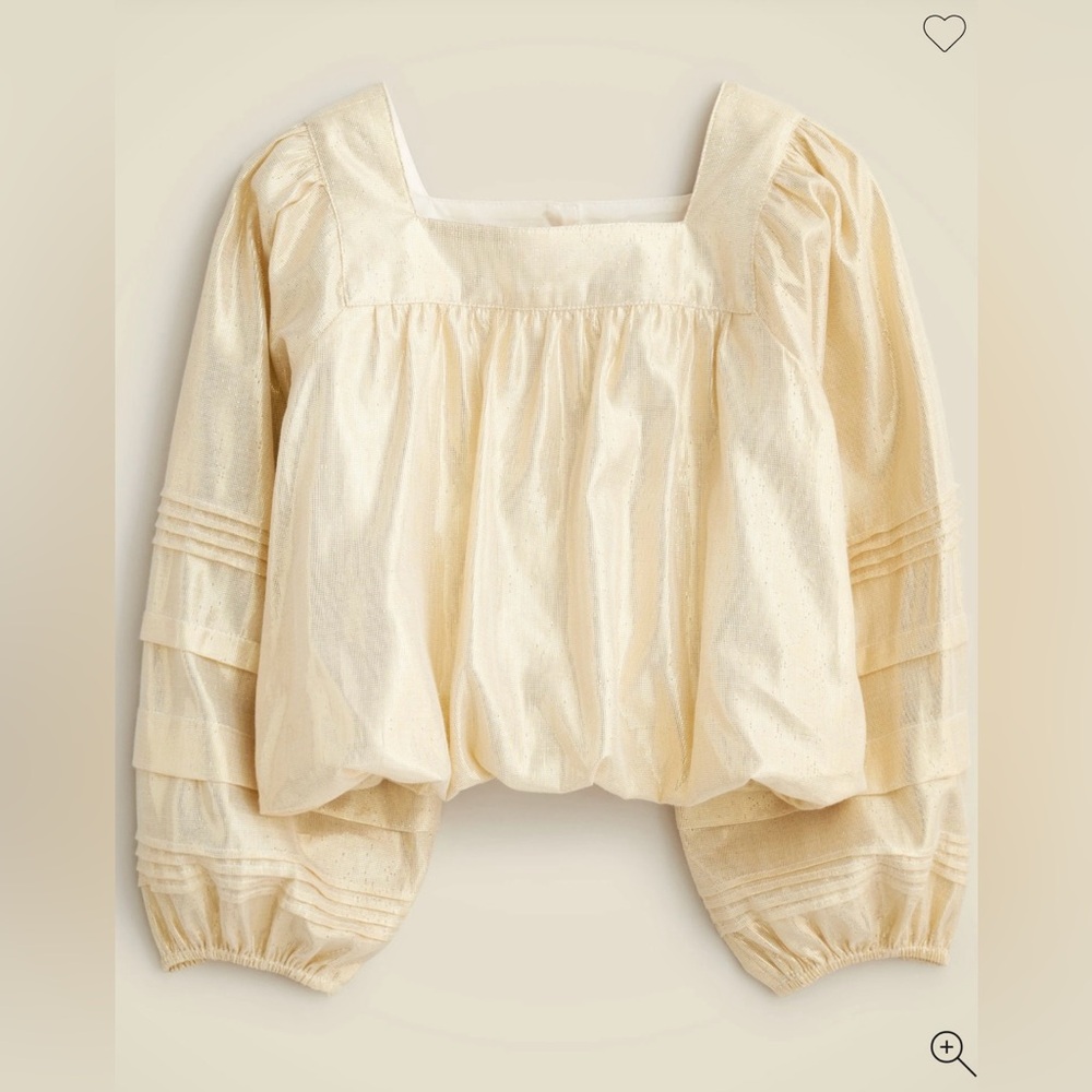 NWT! J. CREW CREWCUTS Girls' bubble-hem top in gold lamé